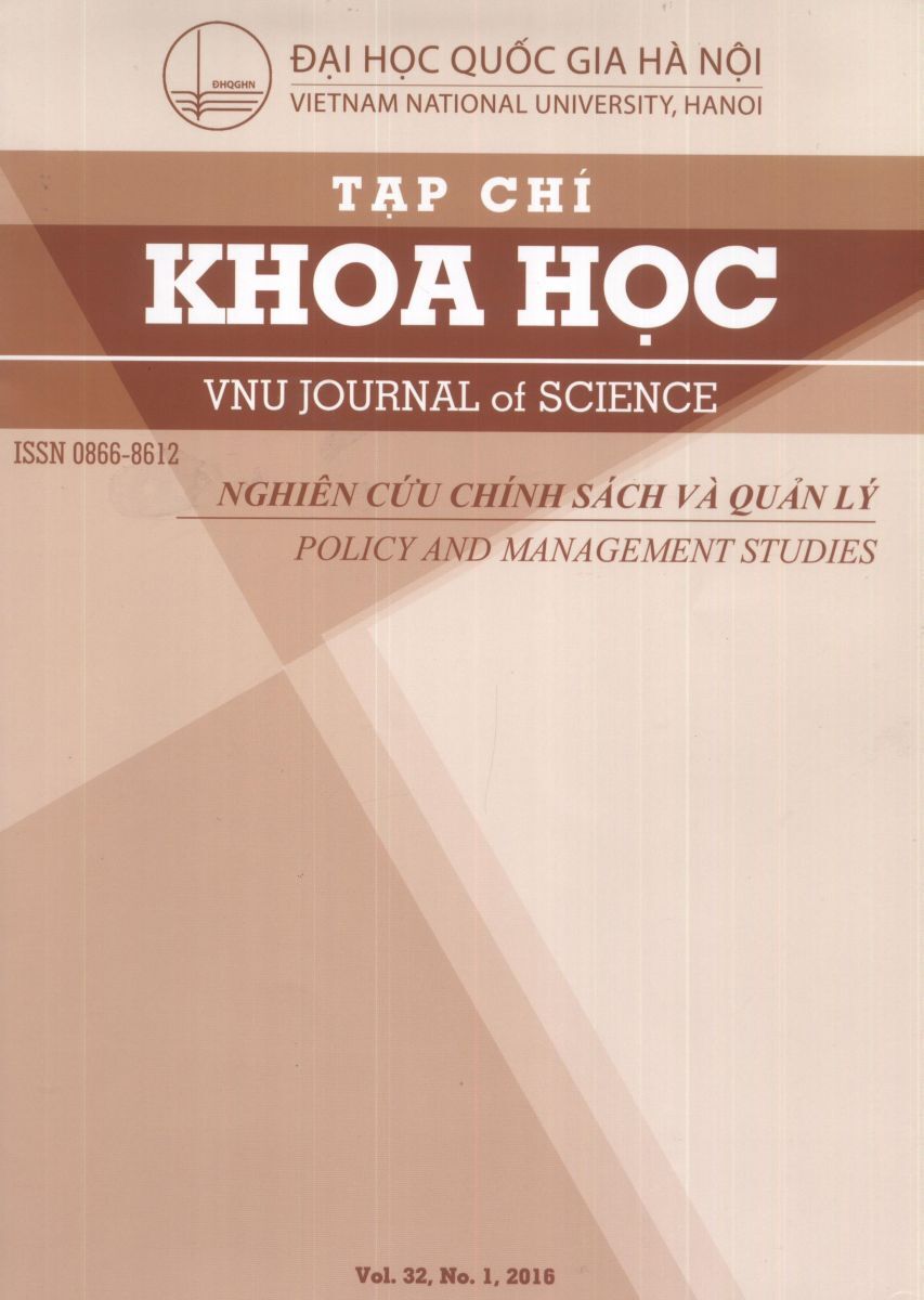 Nghiên cứu Chính sách và Quản lý - Tập 32, Số 1, 2016